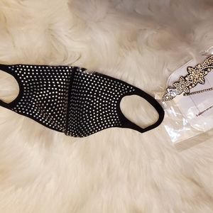 Black Dazzle Mask with  hair Accessories